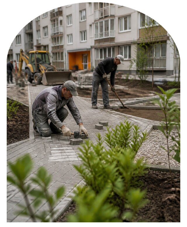 Благоустройство двора многоквартирного дома в Дюртюли